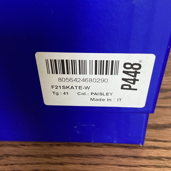 P448 skate w paisley high top shoe sz 41 (10) - Picture 10 of 11